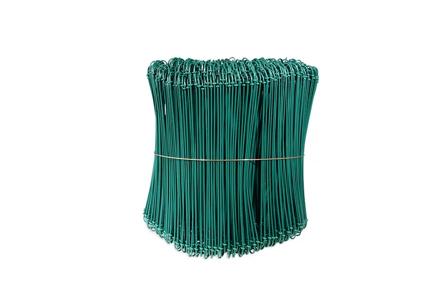 LIEN À BOUCLES PLASTIFIÉ VERT - Ø 1,4 mm x 200 mm - x 1000 pcs