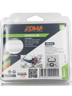 AGRAFE OMEGA 20 - Galva plastifié blanc - x 200 pcs