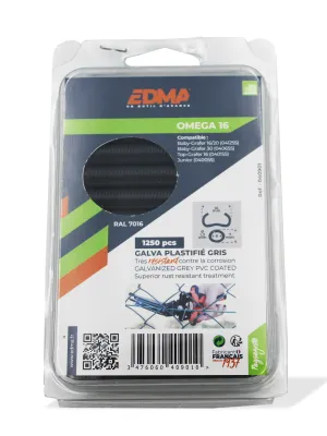 AGRAFE OMEGA 16 - Galva plastifié gris - x 1250 pcs