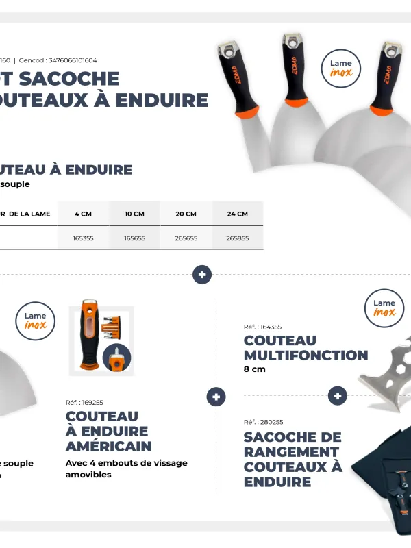 Produit LOT SACOCHE COUTEAUX À ENDUIRE Image