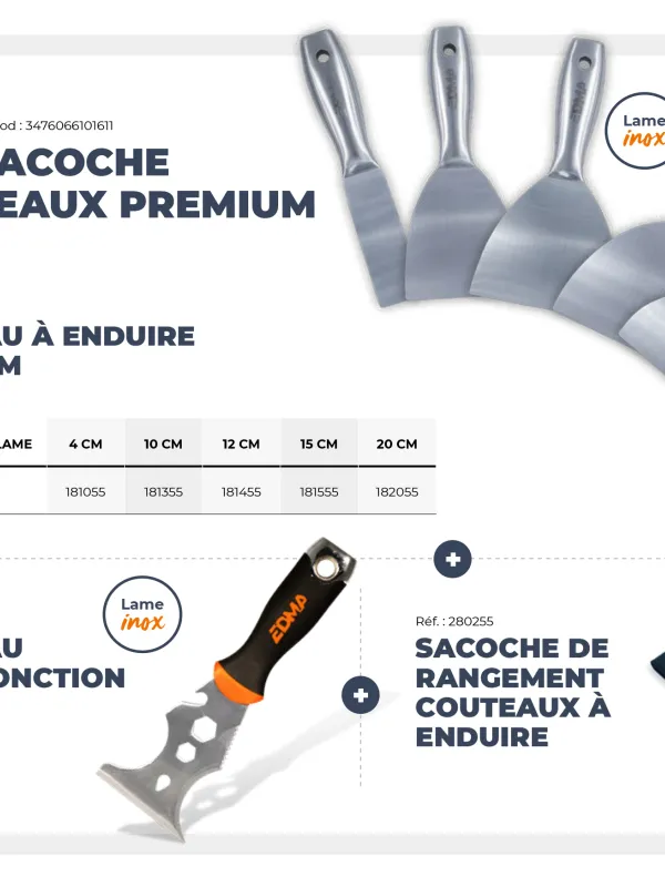 Produit LOT SACOCHE COUTEAUX À ENDUIRE PREMIUM Image